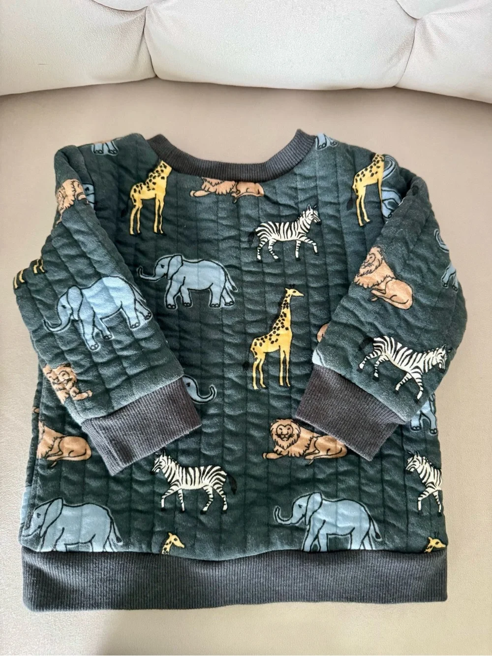 Little Me Quilted Safari Baby Outfit